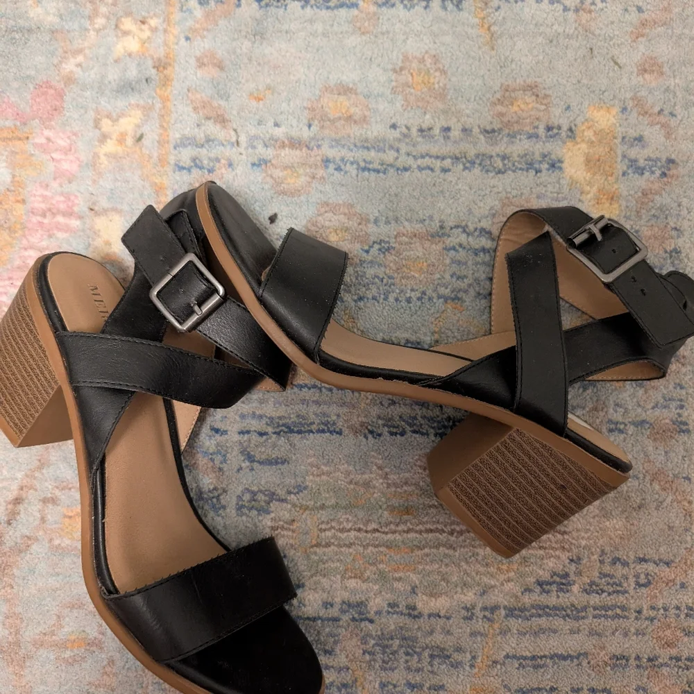 Merina Black Strappy Heels - Picture 4 of 7